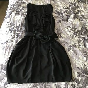 H&M Gorgeous Black Ruffle Tie Dress, Size 4